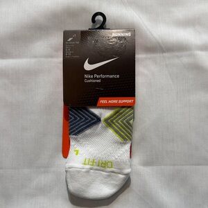 Nike Performance Cushioned  No-Show Running Socks - White, Blue, Lime